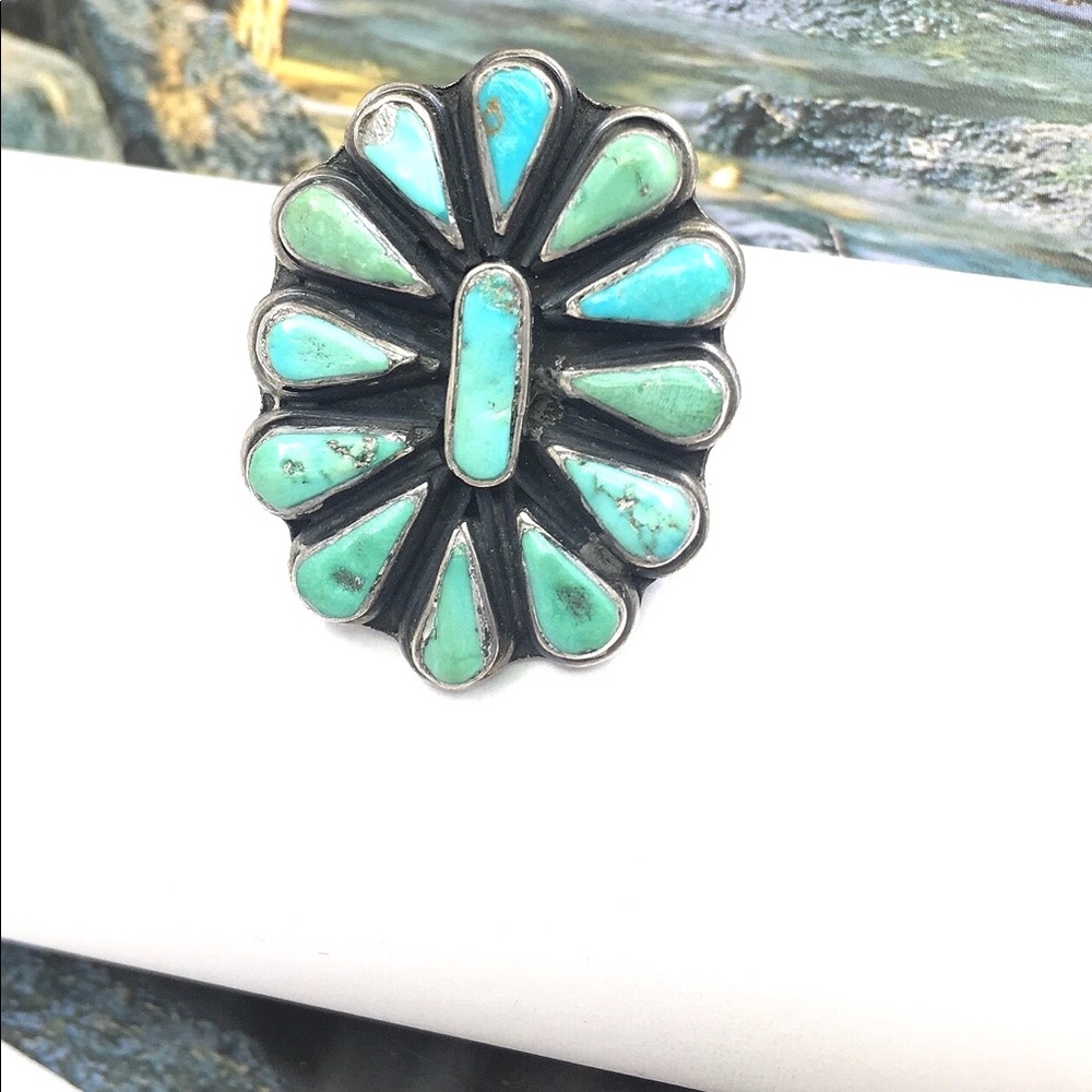 Native Navajo Turquoise silver midi.Native American Navajo turquoise ring